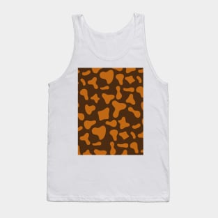 Choco Brown Caramel Cow Print Pattern Tank Top